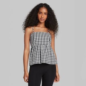Black & white plaid tank top